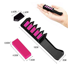 EBANKU rainbow hair chalk set demonstrates easy application on light hair.