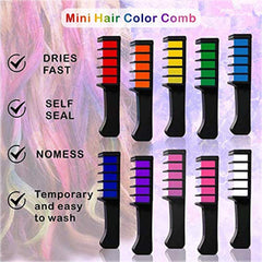 EBANKU hair chalk comb enables easy color application at home or on the go.