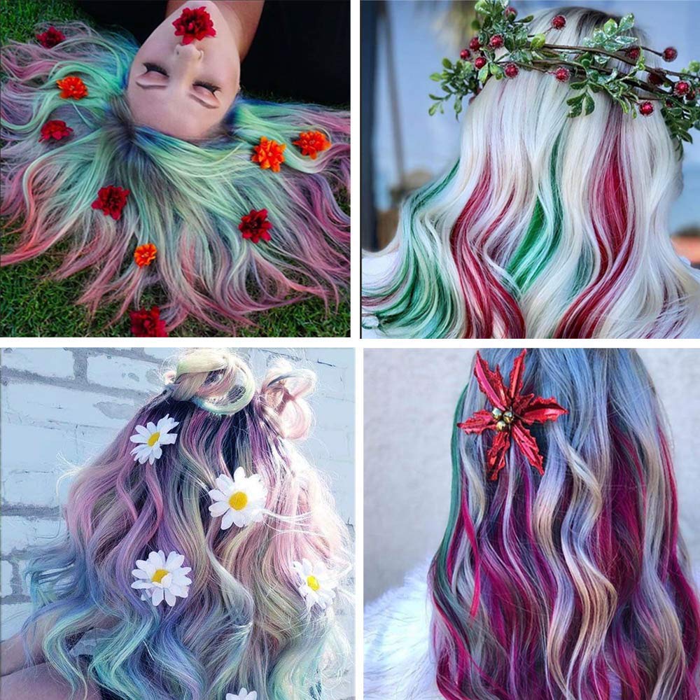 EBANKU chalk removes with ordinary shampoo for quick color changes.