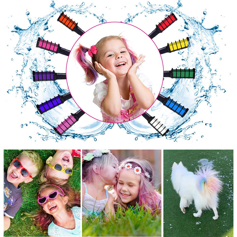 EBANKU chalk works best on light hair; water helps application.