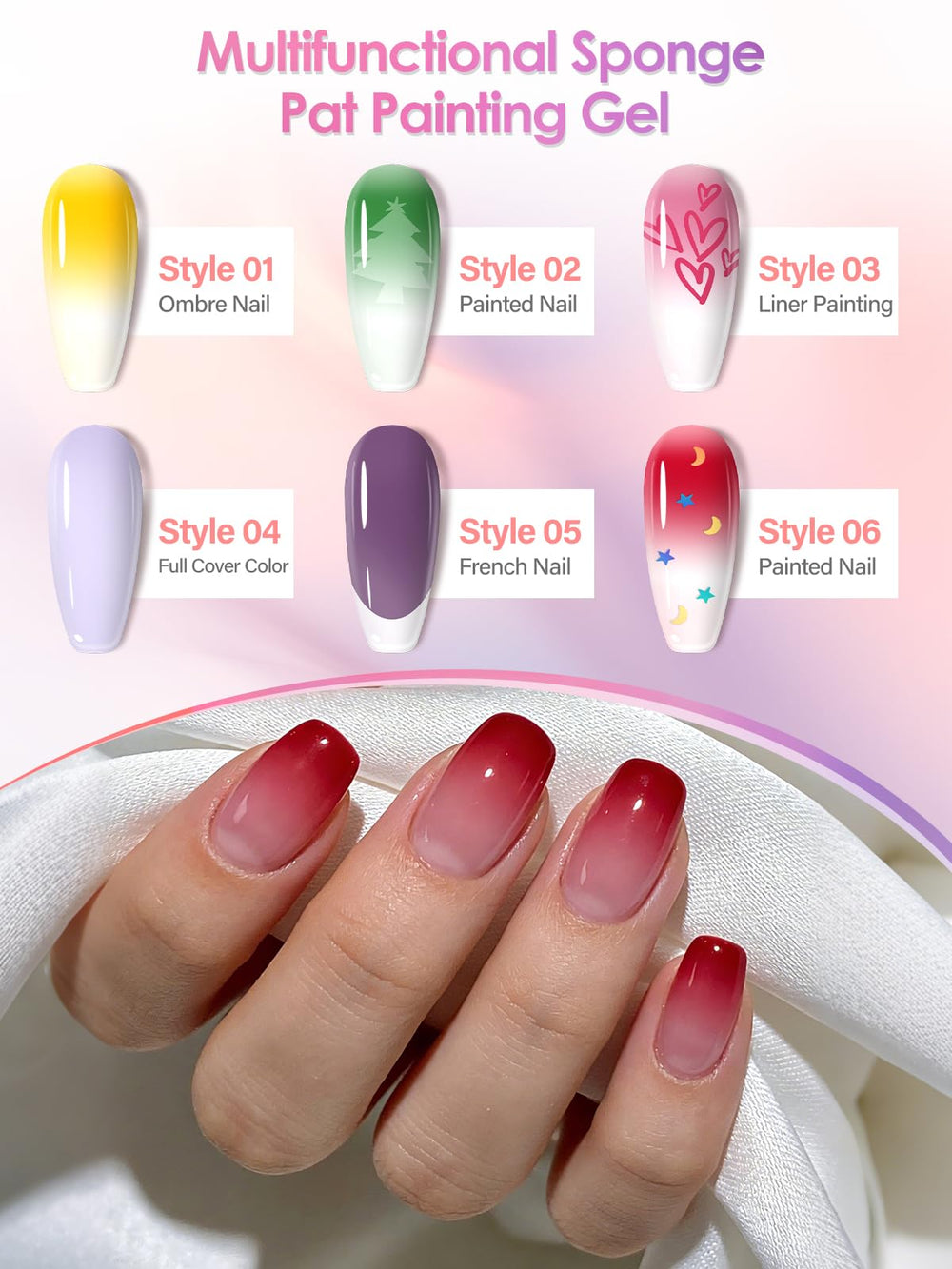 EBANKU moon and star glitter grids spark nail art ideas.