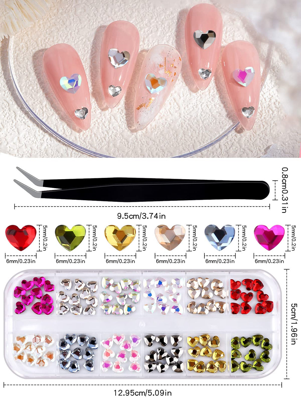 EBANKU nail art picker tweezers simplifies precise placement.