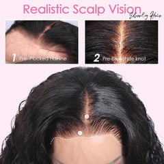 Ebarly water wave 360 wig glueless HD lace front for versatile styling