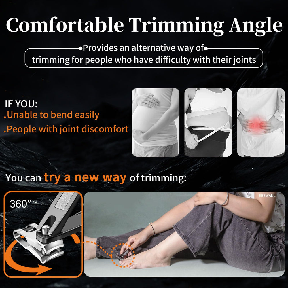 EBEWANLI long-handle toenail clippers provide leverage for seniors.