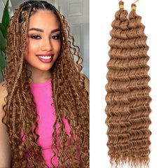 EBORAY ocean wave deep wave hair 24in close-up shows soft, natural curls.