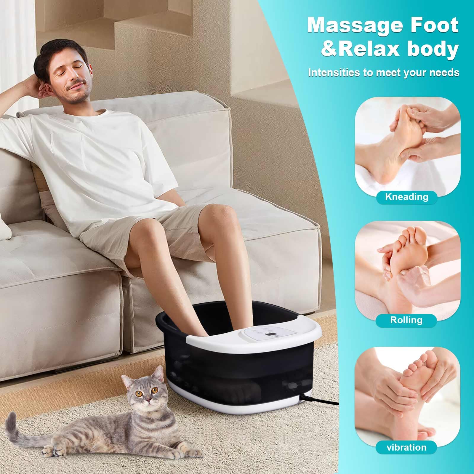 ECARBME oxygen bubbles add spa-like massage for gentle foot relaxation