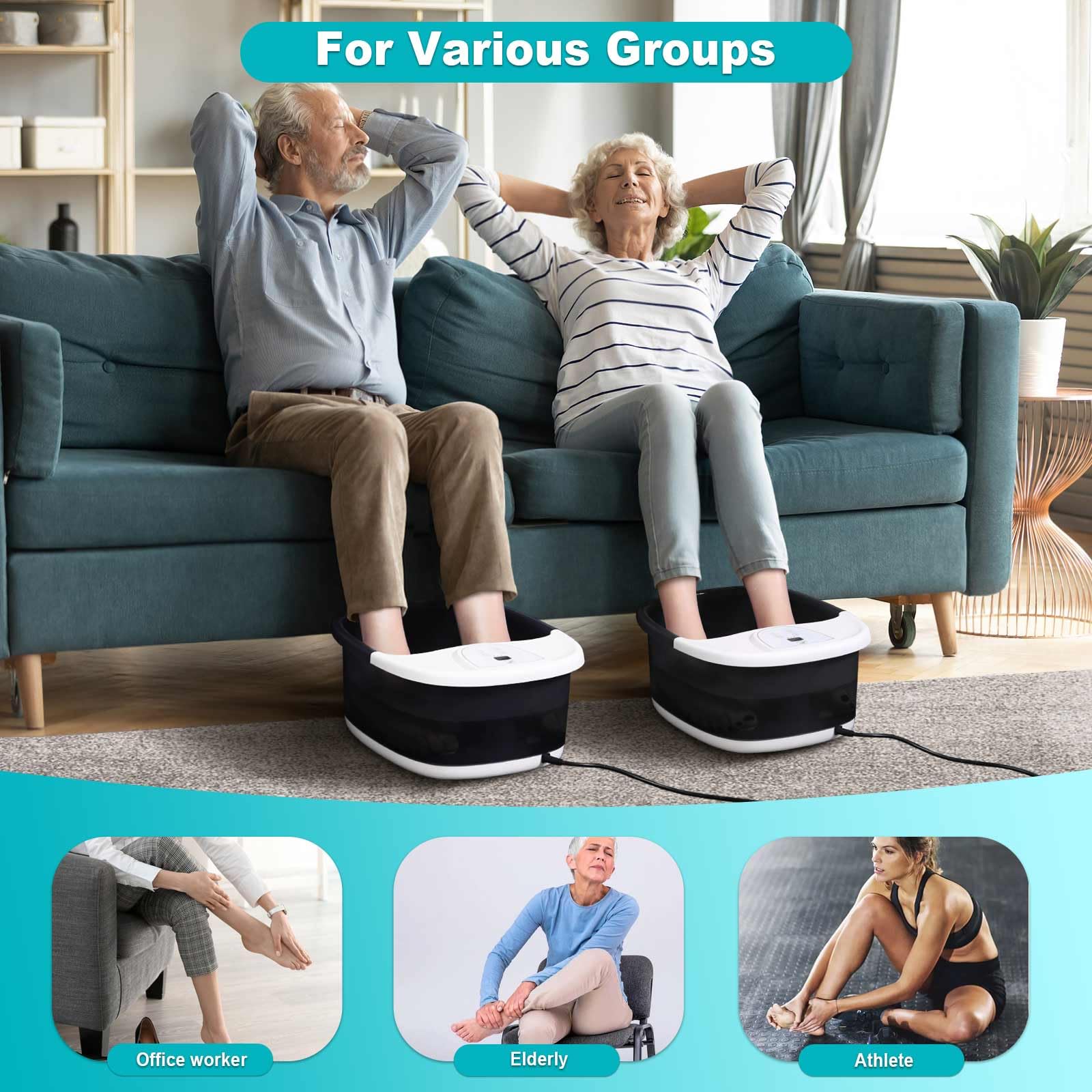 ECARBME jets deliver a light massage to relax soles and arches