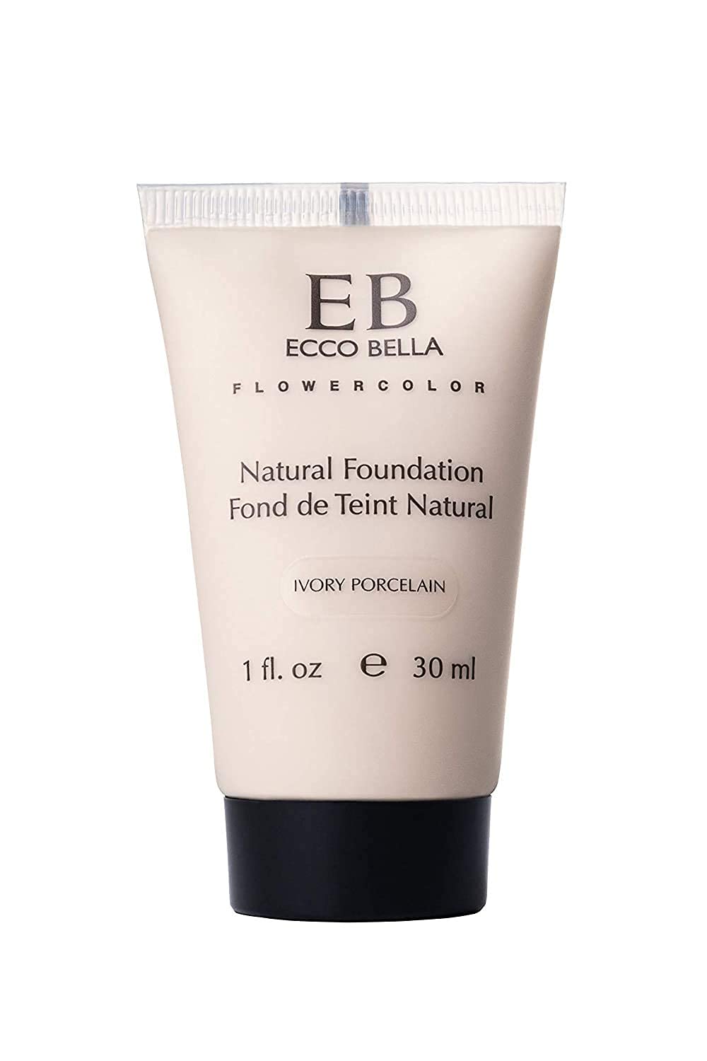 Ecco Bella Liquid Foundation bottle showing vegan formula for everyday hydration