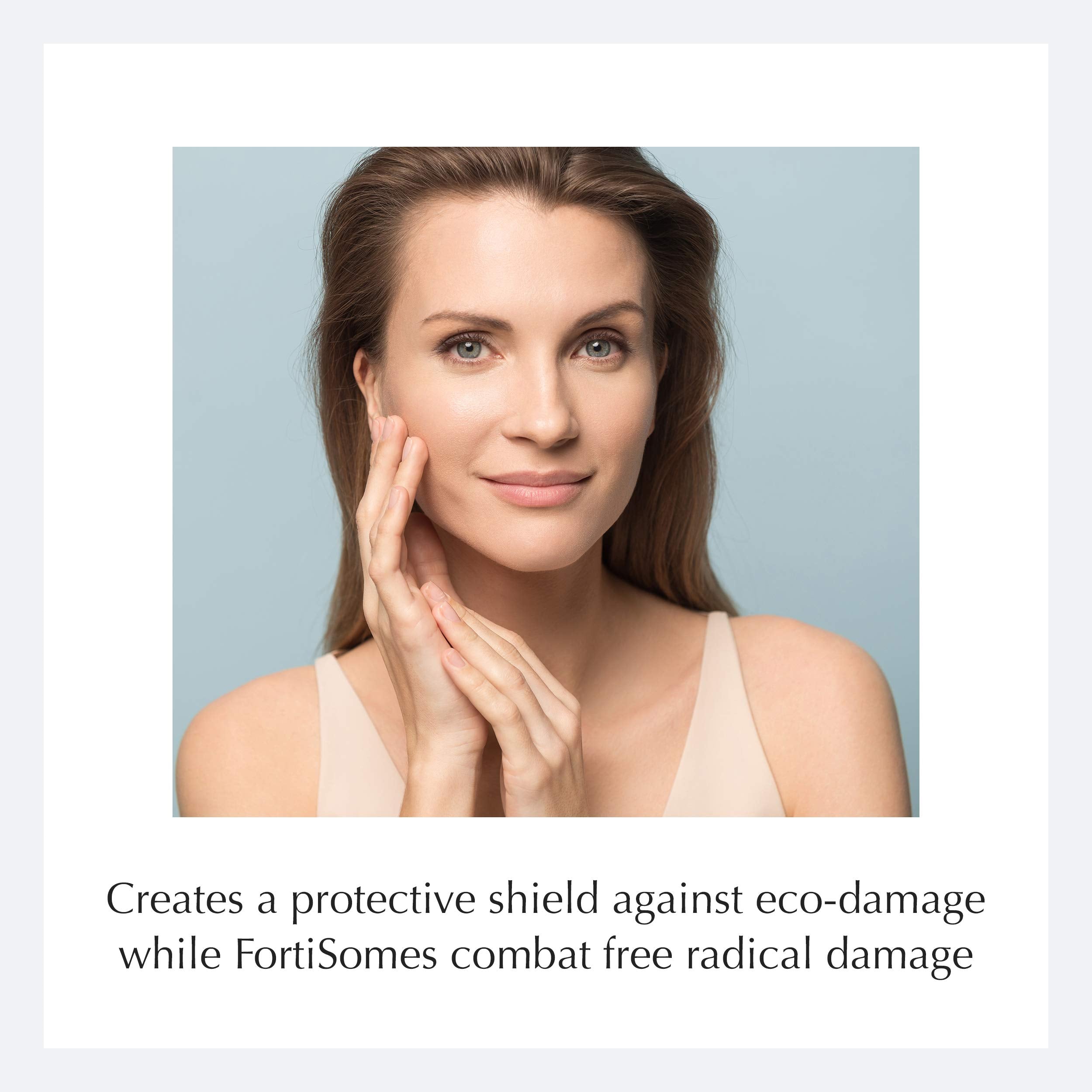 Hands applying Ecco Bella Recharge Day Cream in a morning routine moment.