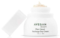 Ecco Bella Recharge Day Cream packaging highlights vegan branding and cruelty-free ethics.