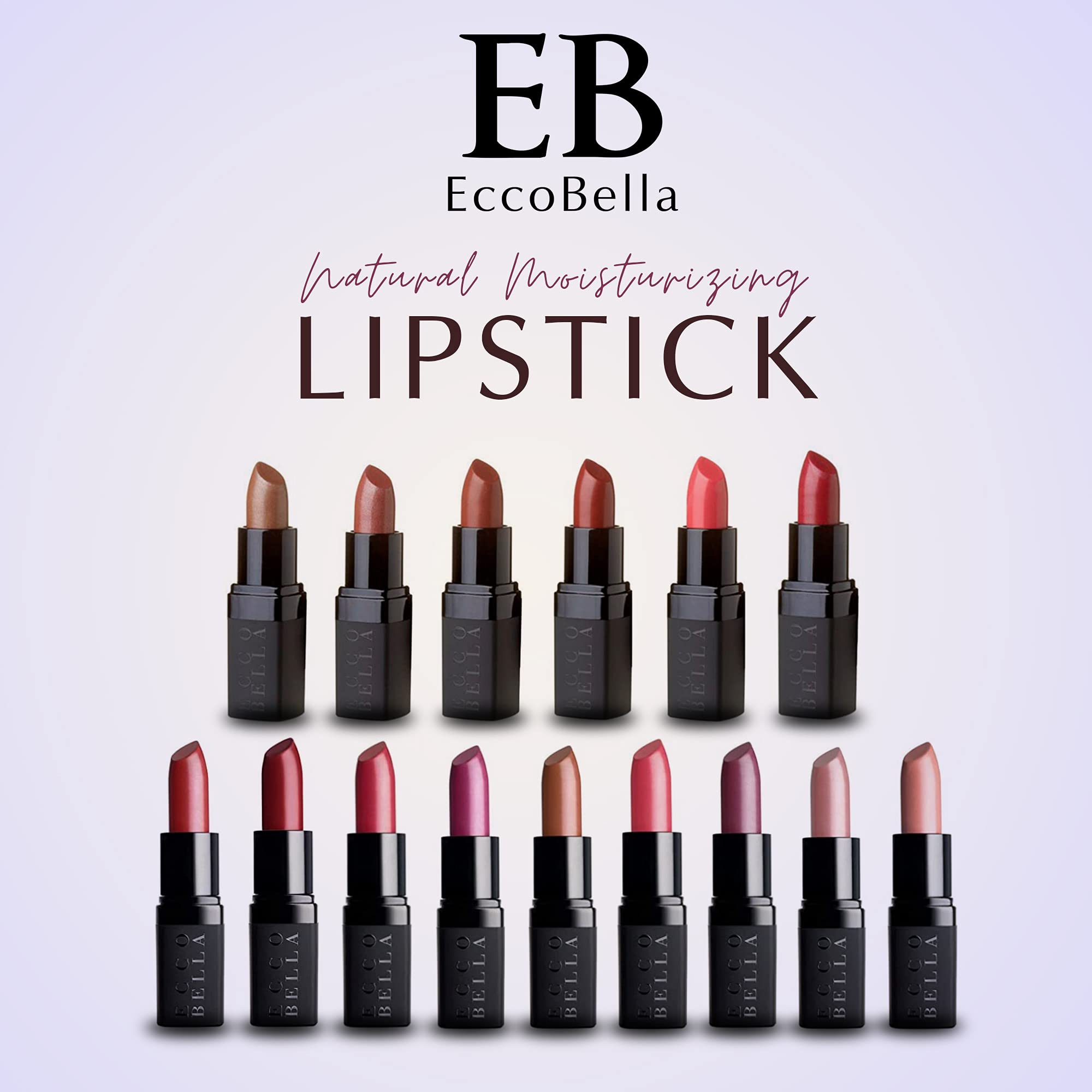 Ecco Bella Rosewood lipstick packaging highlights vegan cruelty-free beauty.