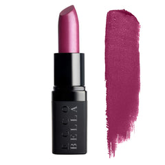 Ecco Bella Sangria lipstick swatch shows creamy, balm-like application.