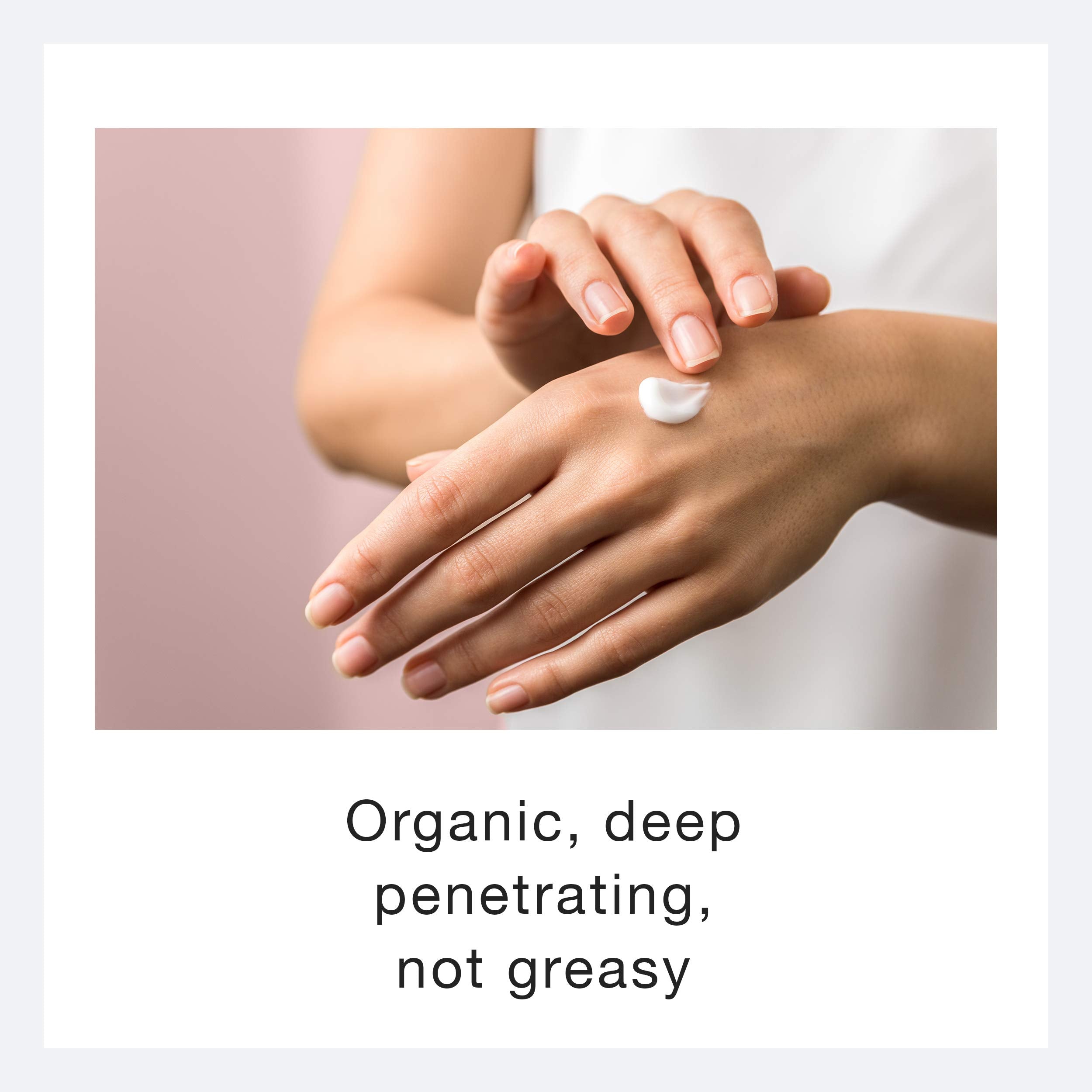 Ecco Bella Vanilla Body Lotion hands use demonstrates deep hydration and smooth absorption.