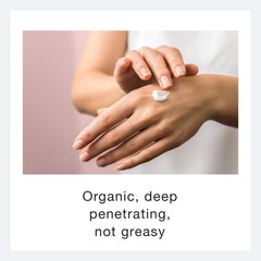 Ecco Bella Vanilla Body Lotion hands use demonstrates deep hydration and smooth absorption.