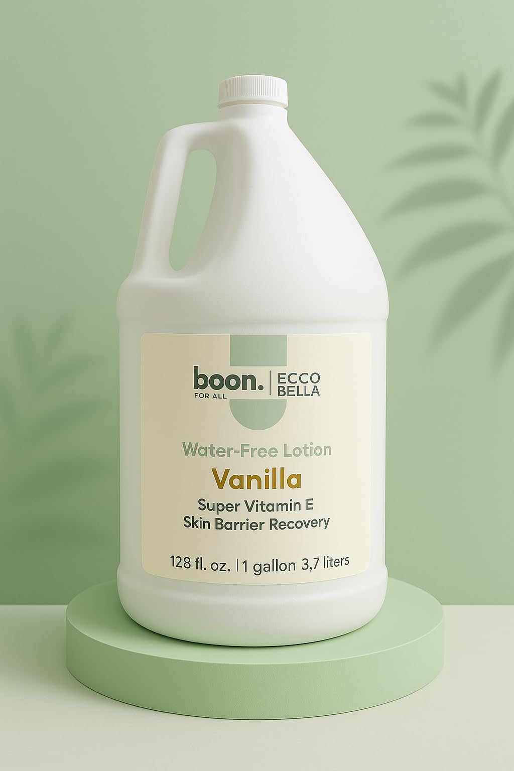 Ecco Bella Vanilla Body Lotion texture close-up shows rich hydration for dry skin.