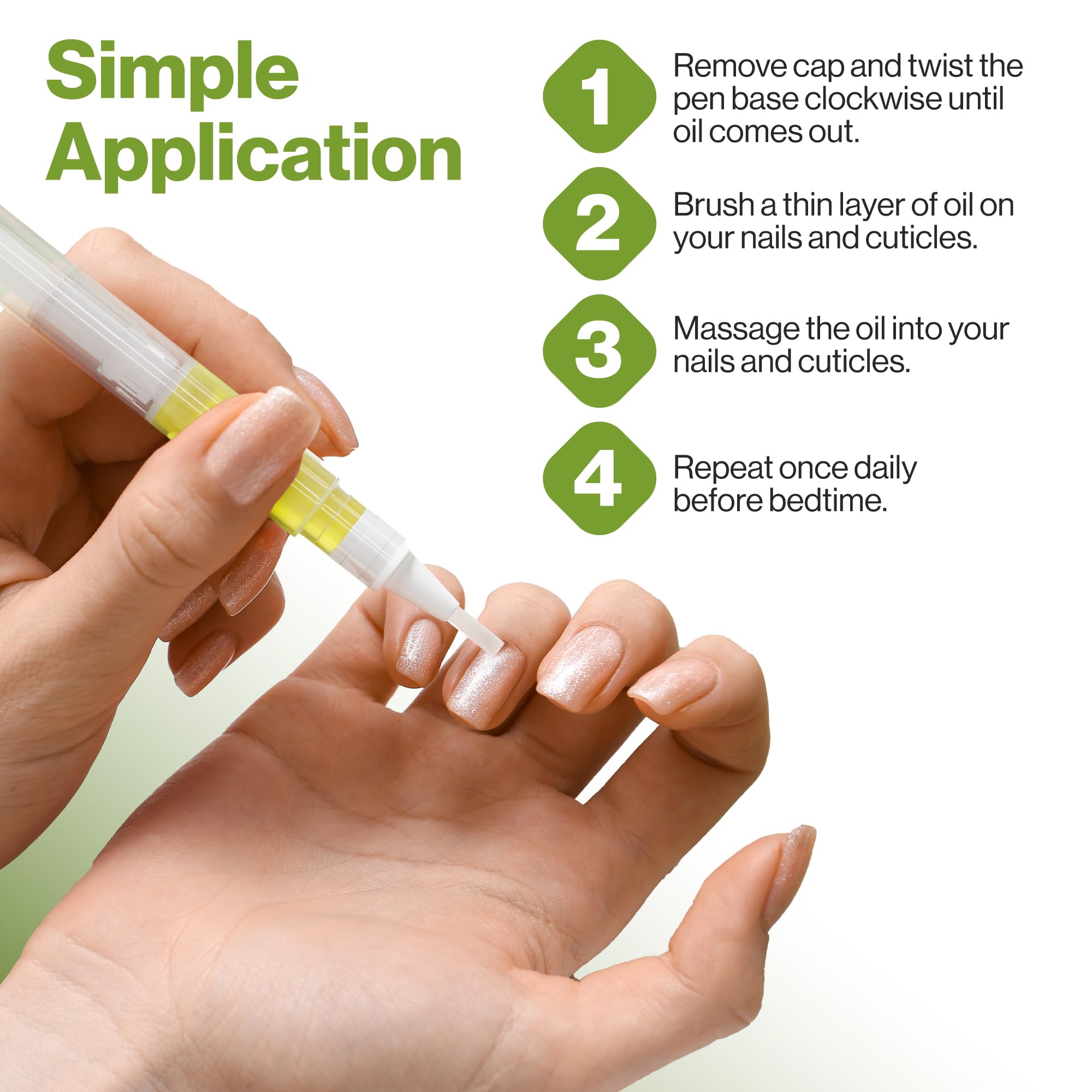 ECCO PURE Cuticle Oil Pen packaging shown for easy storage.