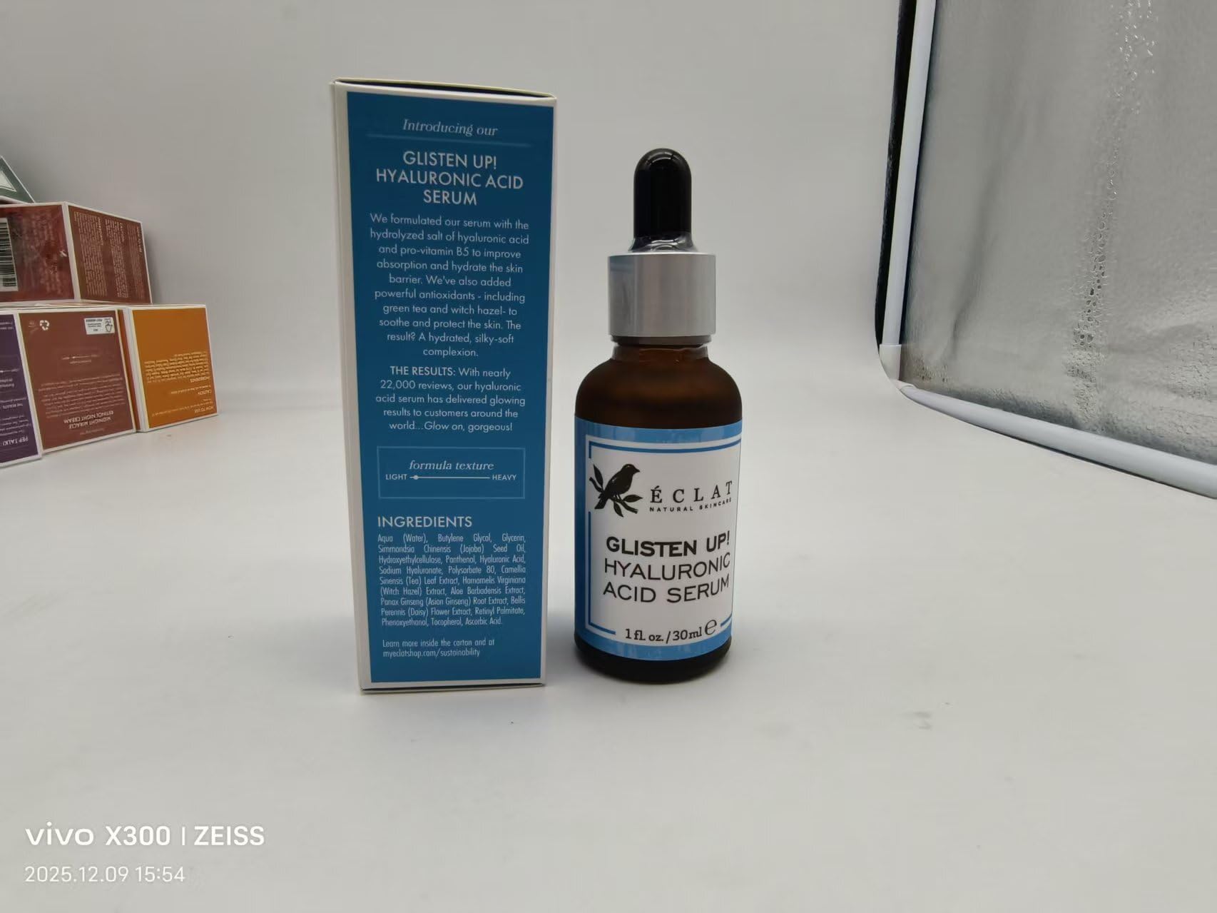 1 fl oz Eclat Skincare serum bottle on shelf