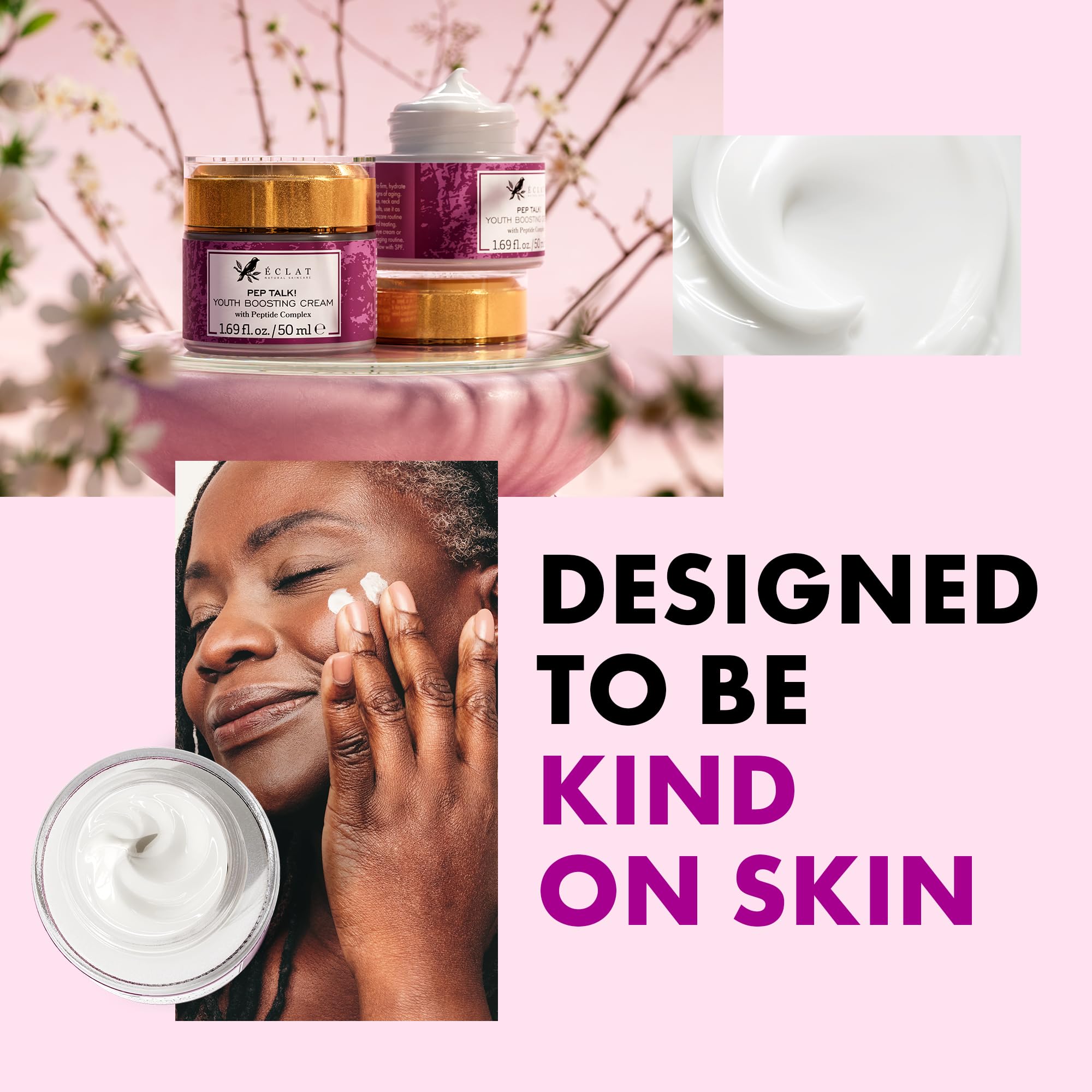 Eclat Skincare tube being applied for quick morning moisturization