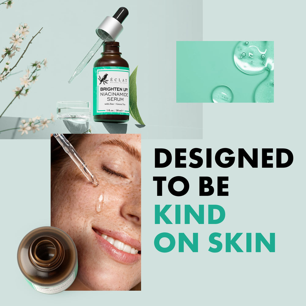 Eclat Skincare Clarifying Niacinamide Serum on hand demonstrating hydration