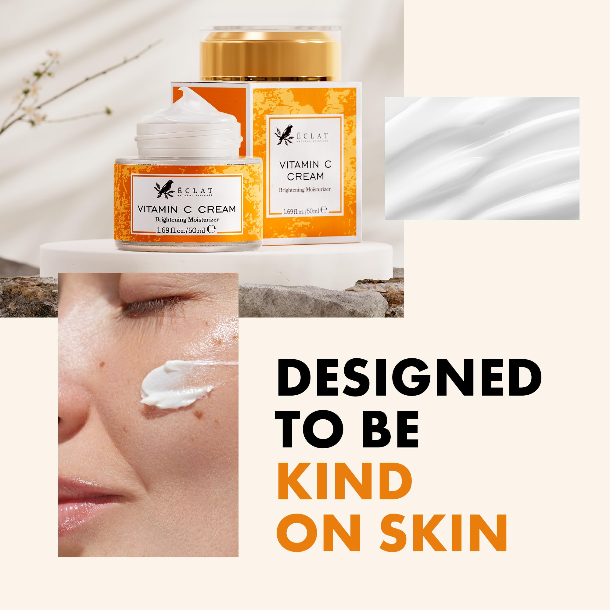 Vegan, cruelty-free packaging emphasizes clean beauty values.