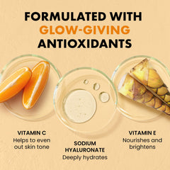 Close-up of Vitamin C cream texture showing lightweight hydration.