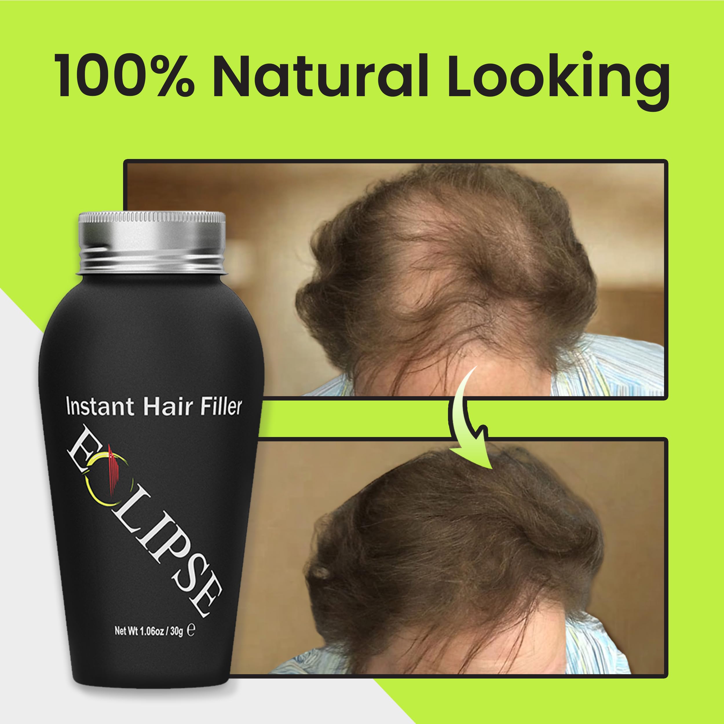 Eclipse Hair Fibers Dark Blonde bottle displays 15g size.