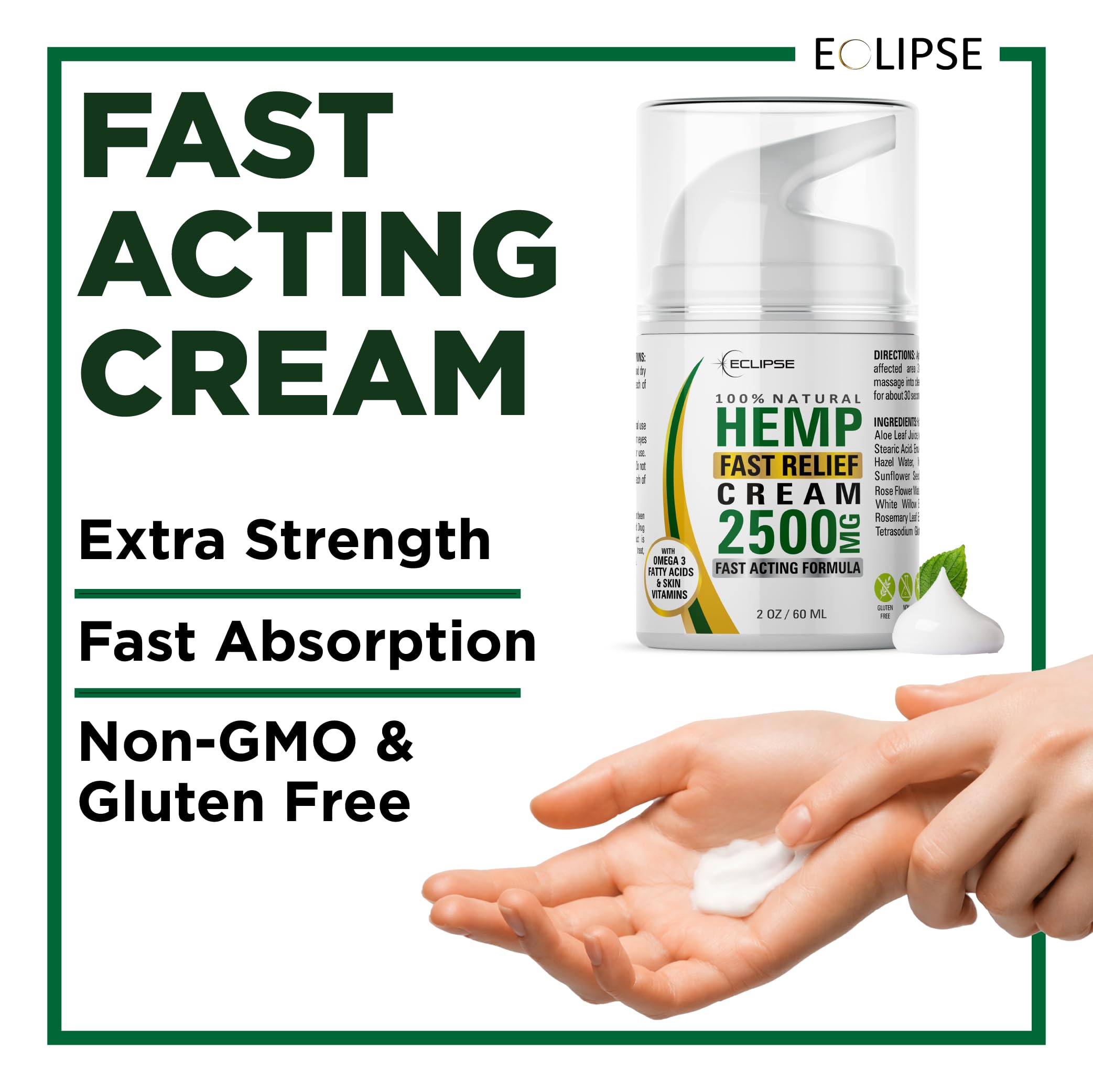 Eclipse Hemp Cream packaging highlights a 2-pack for convenient use
