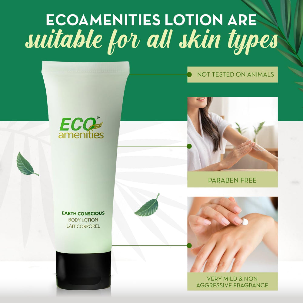 Eco Amenities green tea fragrance lotion suited for eco-conscious guests.