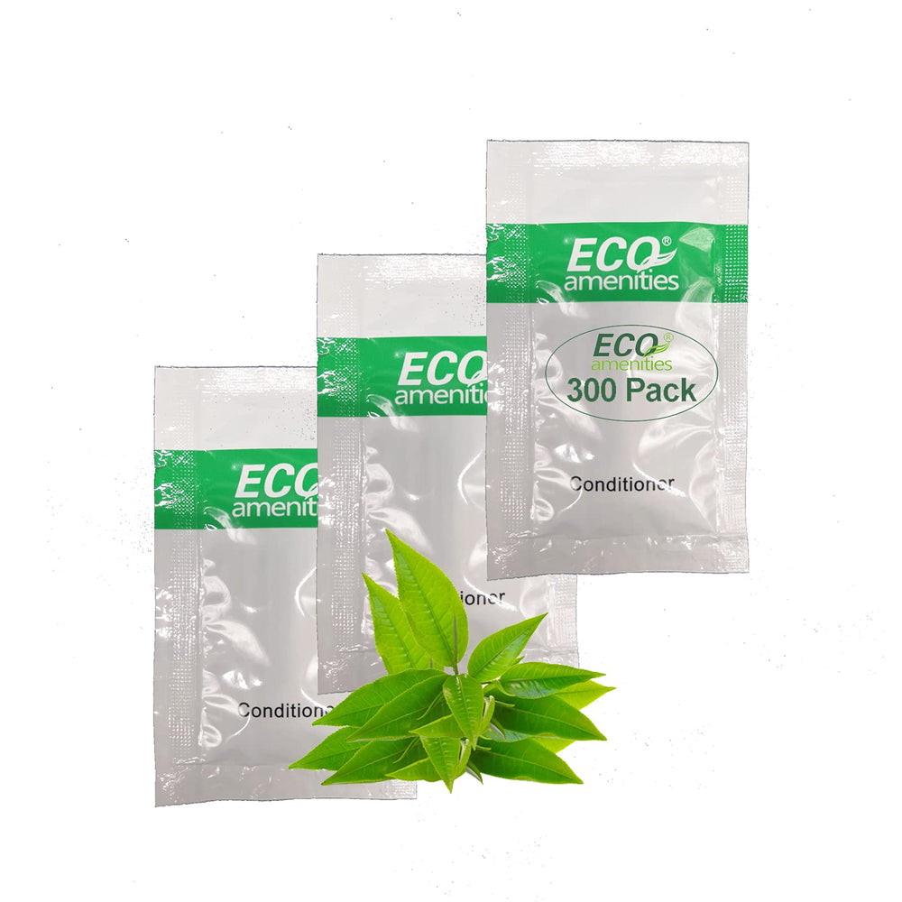 ECO amenities hair conditioner travel sachet with green tea scent for hotel guests