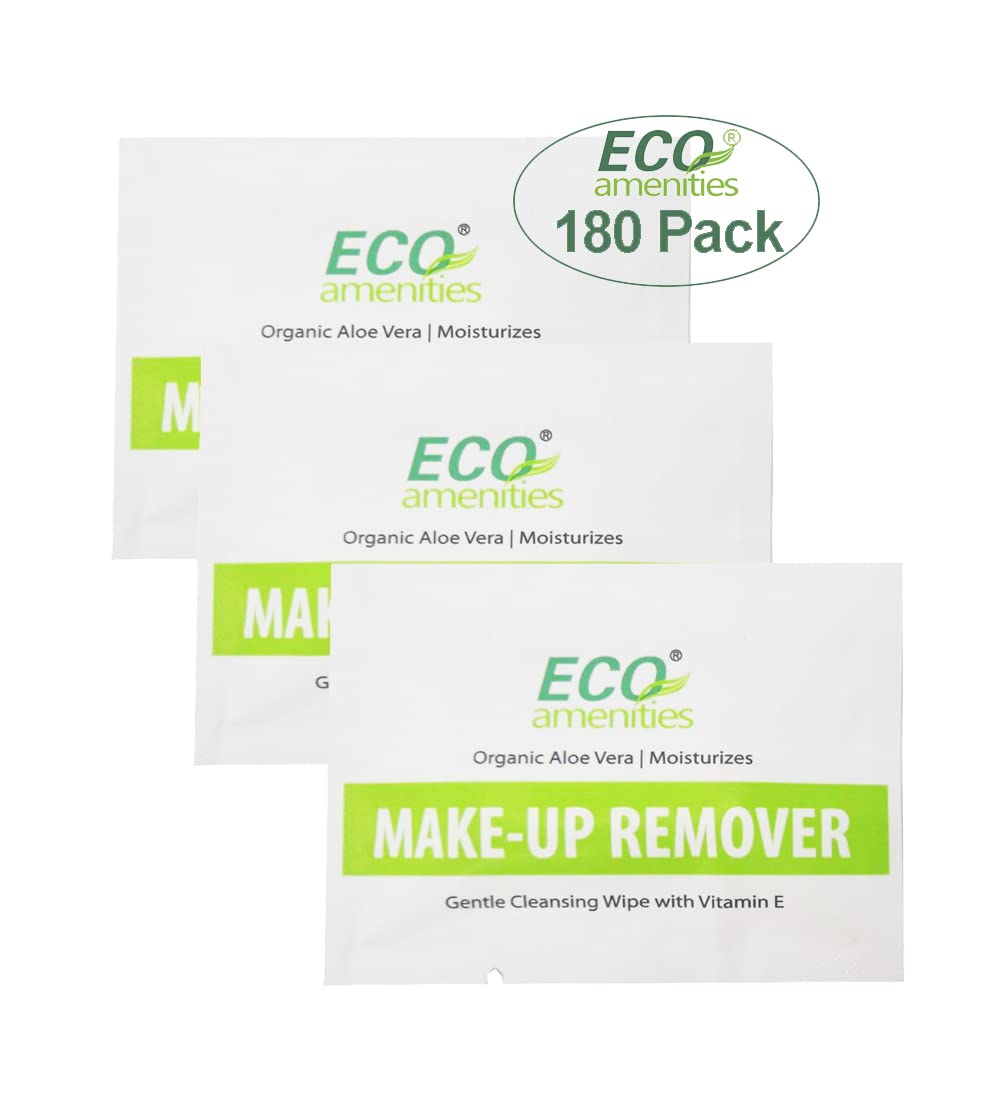 Eco Amenities individually wrapped face wipes designed for hygienic travel use