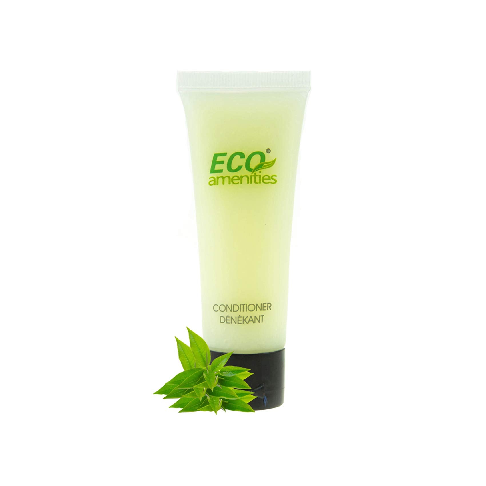 Eco Amenities flip-cap mini conditioner tubes for easy use.