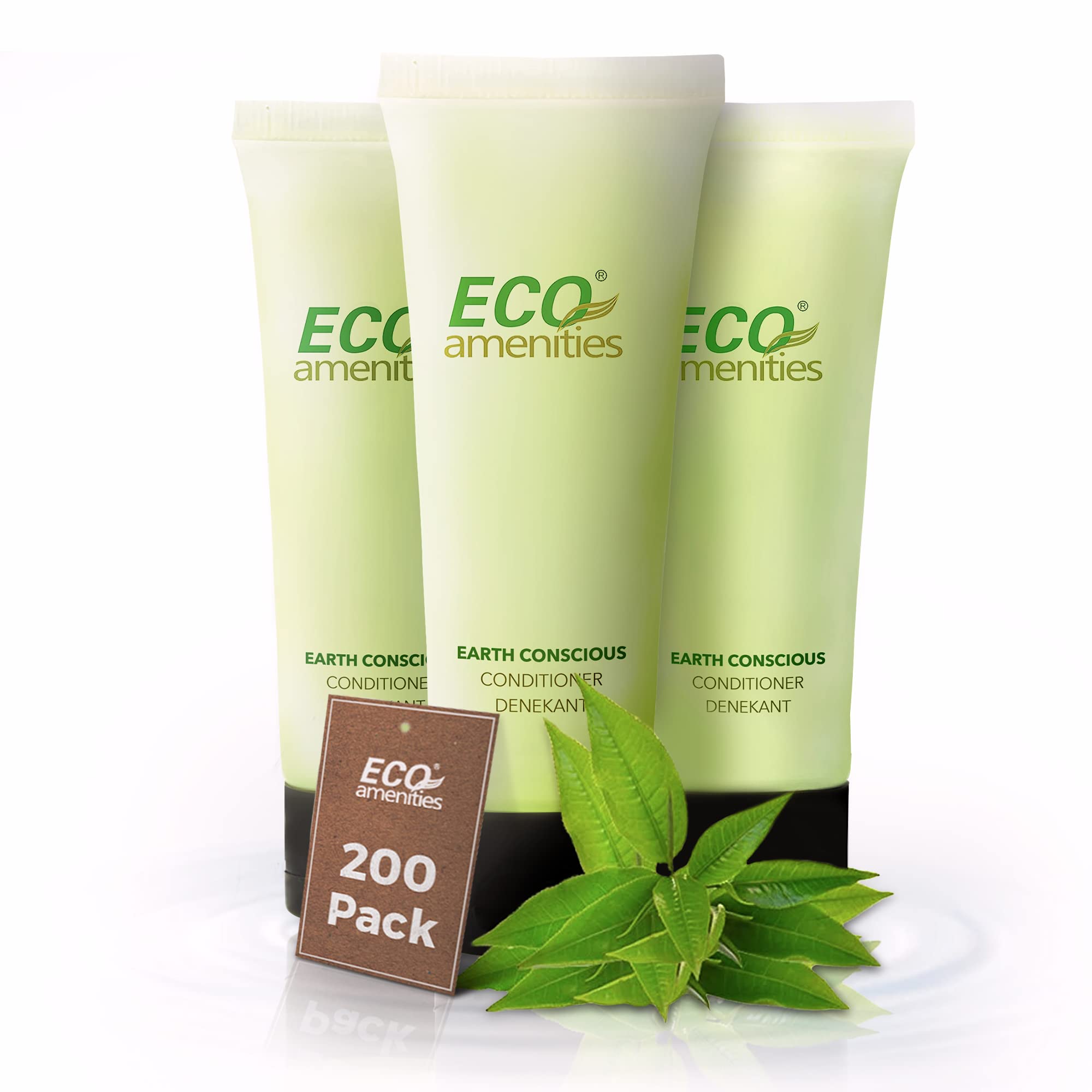 Eco Amenities travel size conditioner 200-pack tubes for hotel bulk use.