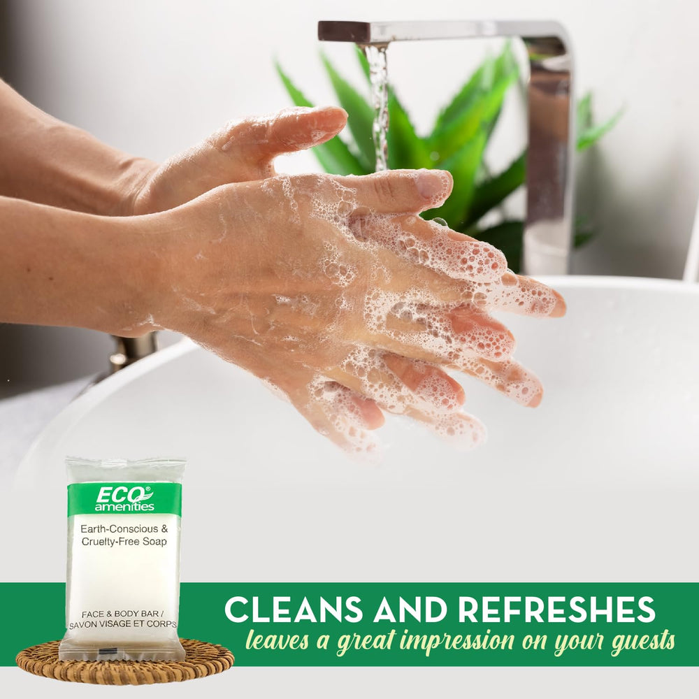 Eco Amenities TSA-approved travel soap bar, compact 0.5 oz for on-the-go guests.