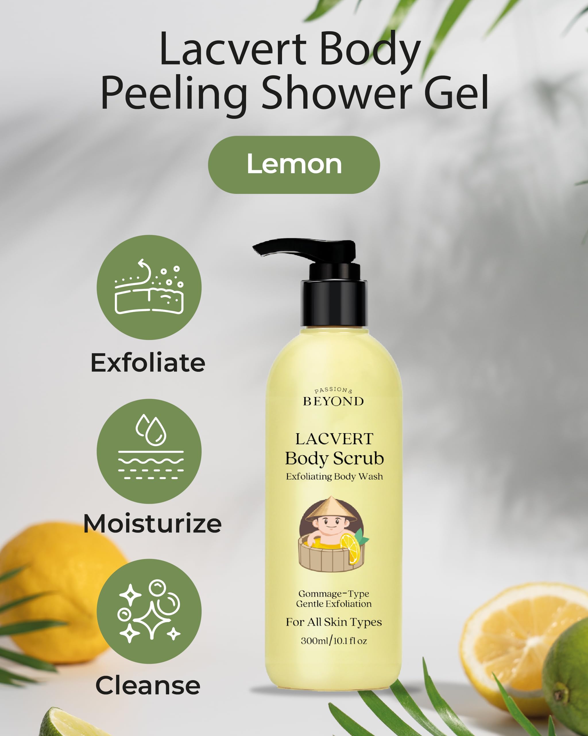 Close-up of BEYOND Lacvert lemon texture highlights fine exfoliant.