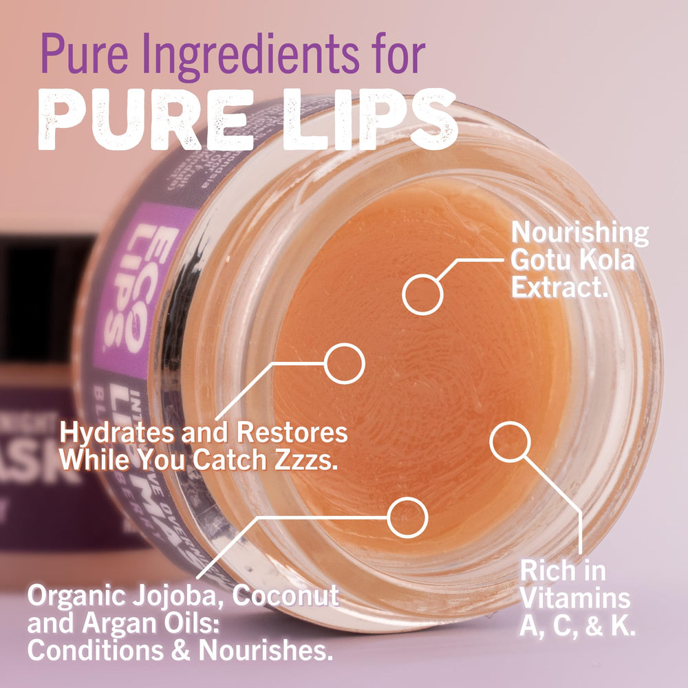 Applying Eco Lips Daily Plumping Lip Mask to lips with orange tint.