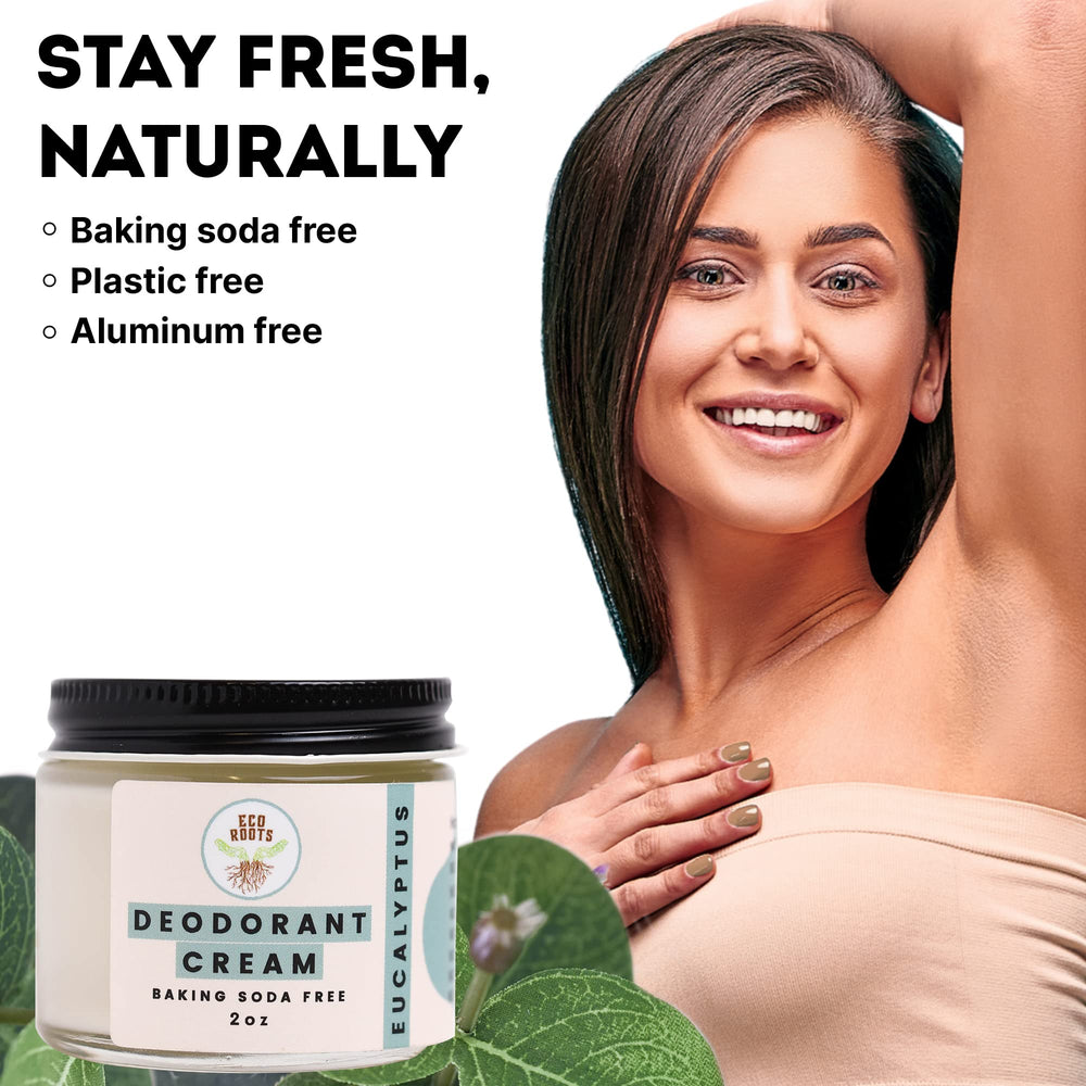 Creamy blend of arrowroot, coconut oil, and shea butter in ECO ROOTS.