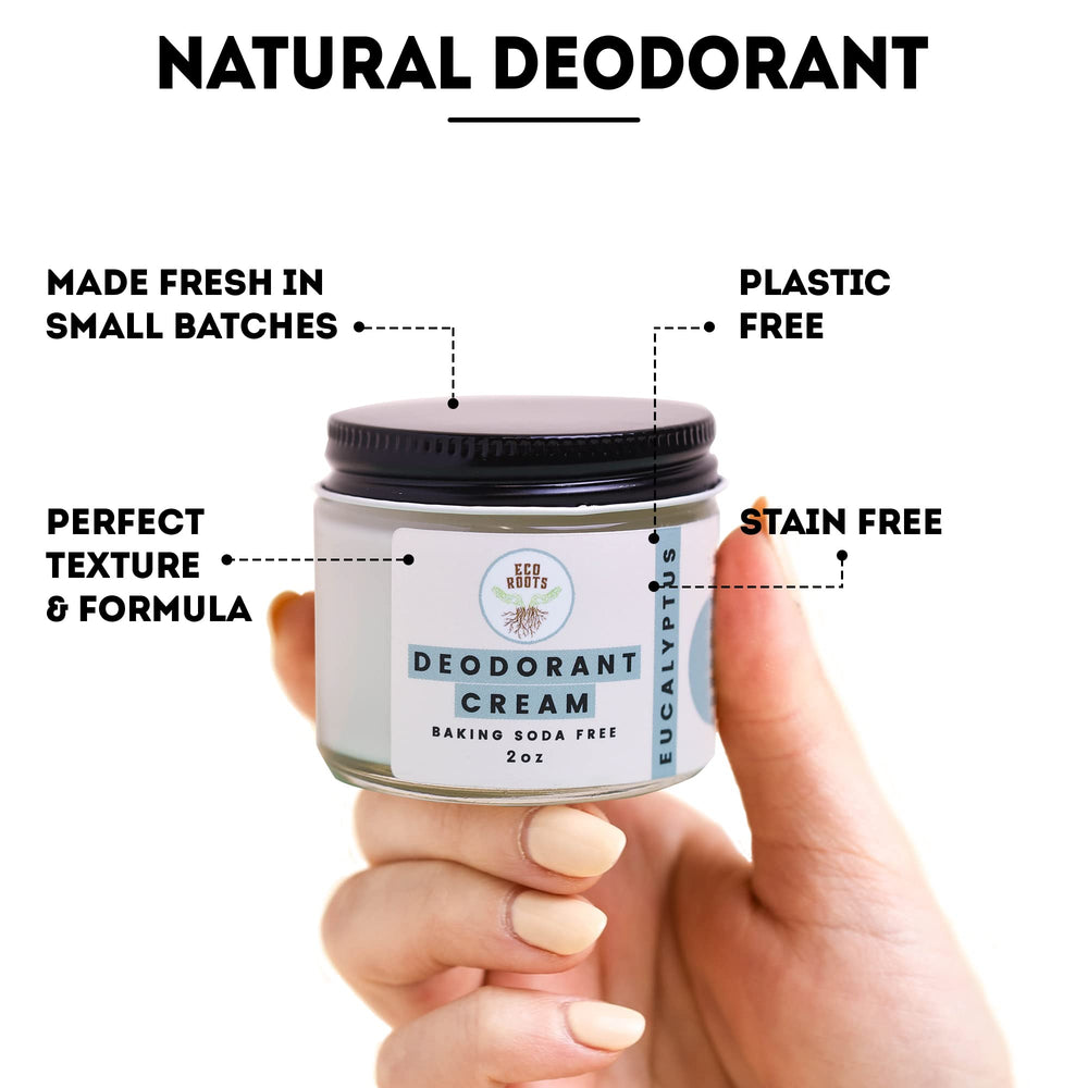 Eucalyptus-scented ECO ROOTS jar suggesting fresh aroma.
