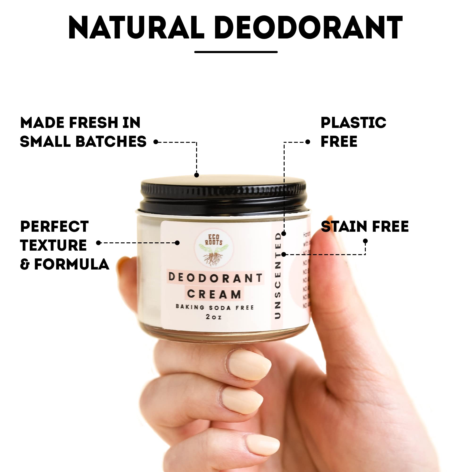 Gender-inclusive use of ECO ROOTS deodorant for women and men