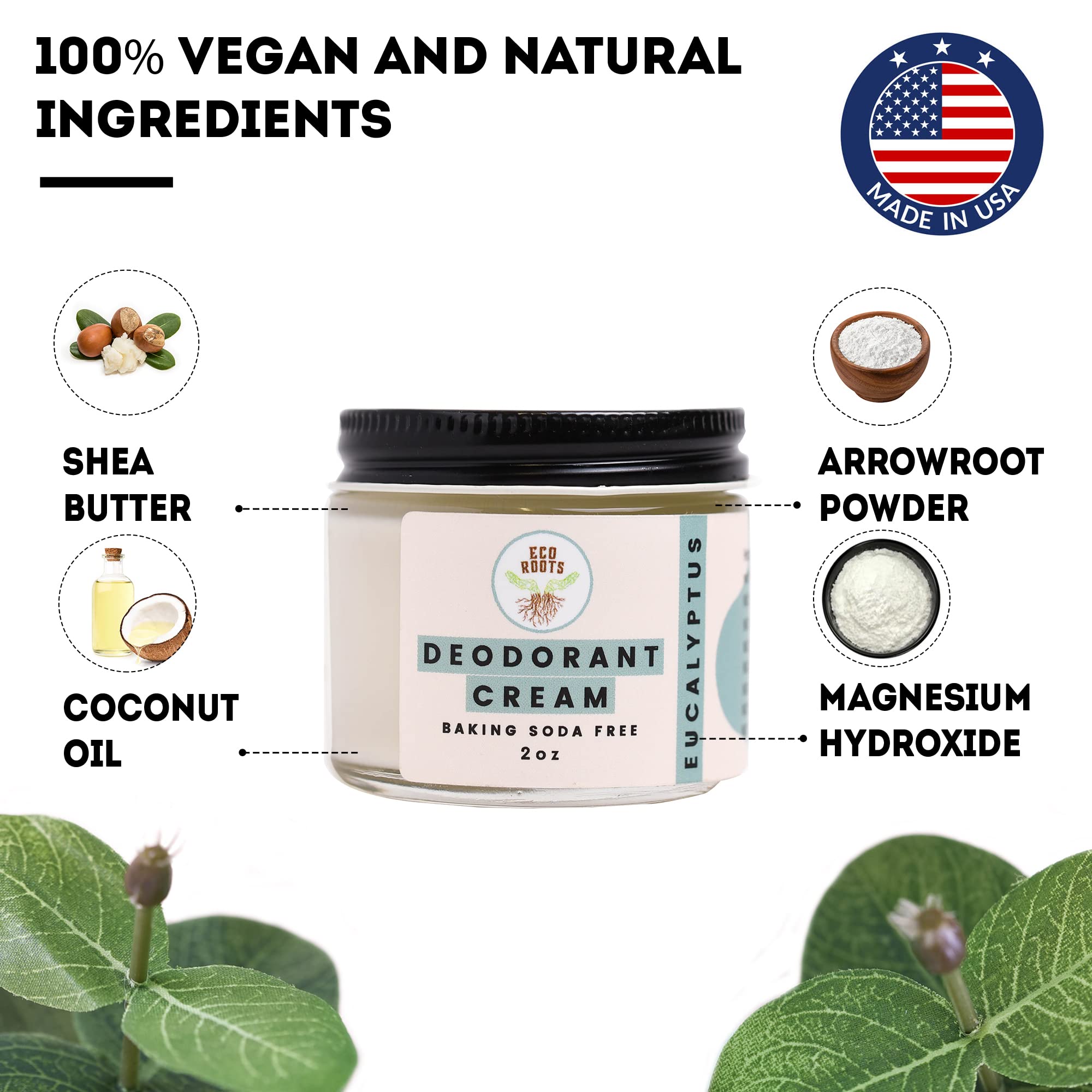 Label shows aluminum-free, sulfates-free, phthalate-free claim on ECO ROOTS.