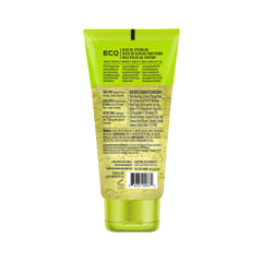 Eco Style Olive Oil Hair Gel close-up illustrating strong, flexible hold for all hair types.