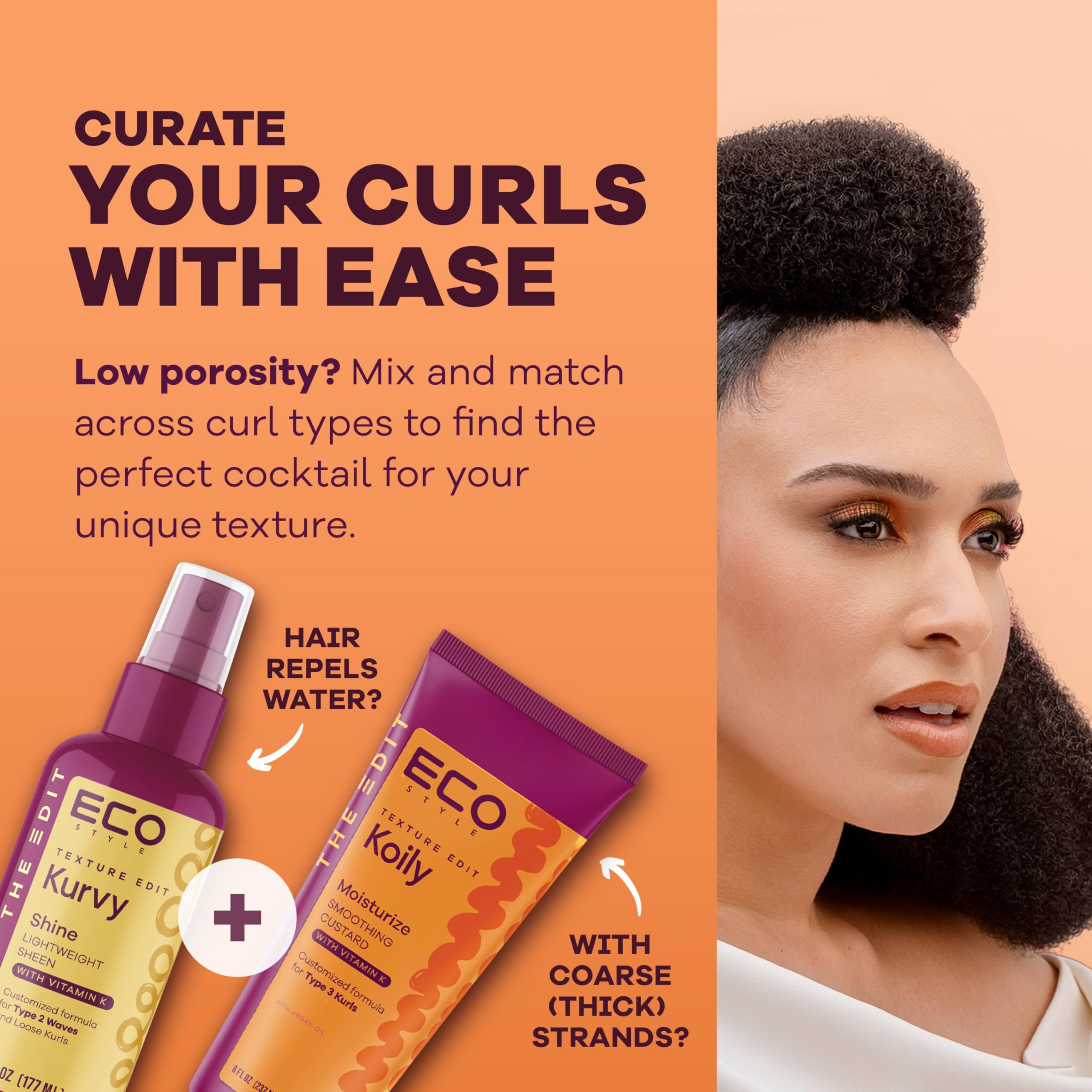 Eco Style Texture Edit frizz control shot hints long lasting smoothness