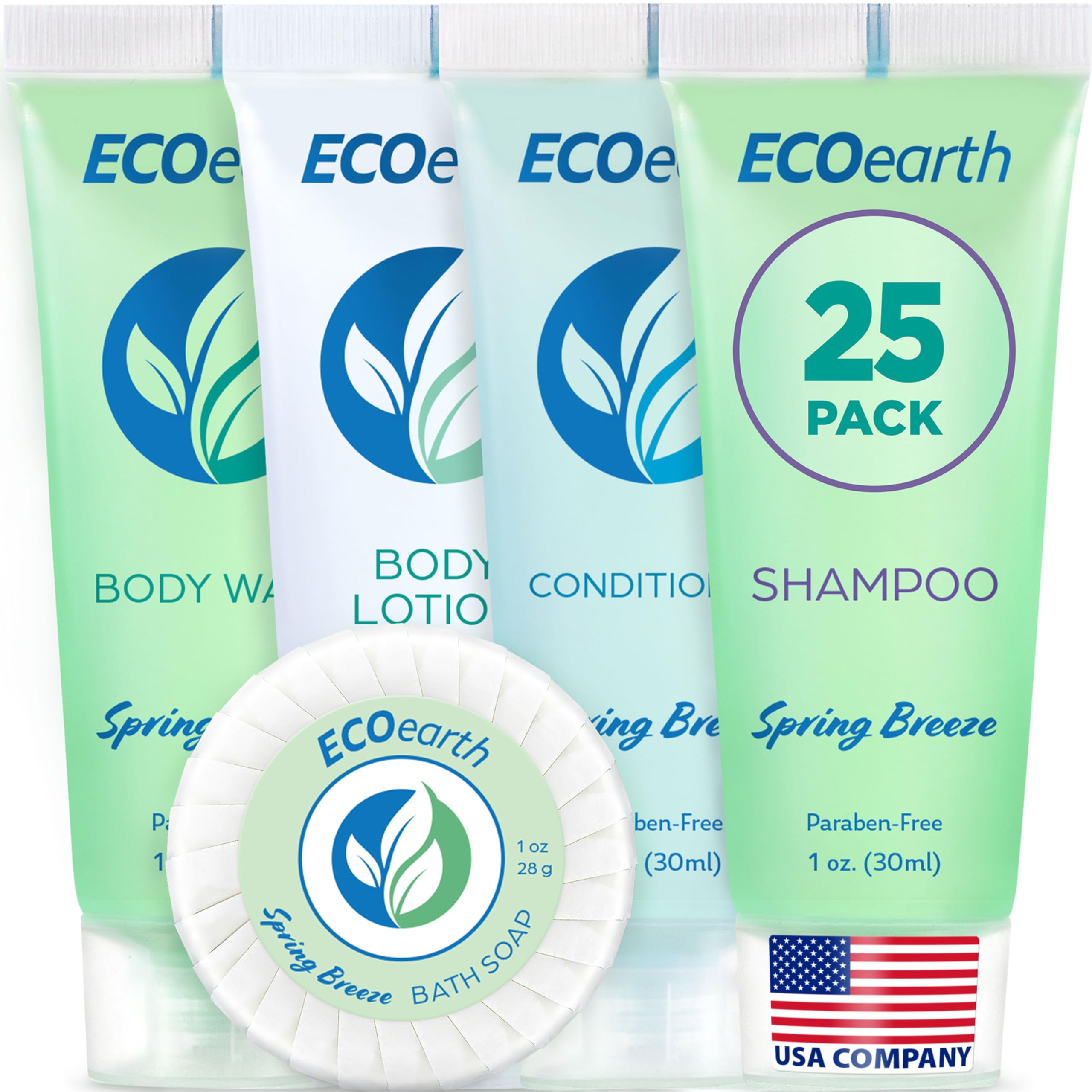 EcoEarth Spring Breeze bar soap in round form for guest amenities and gentle cleansing.