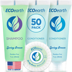 EcoEarth Spring Breeze soap bar displayed for hotel guests, travel-friendly and refreshing.