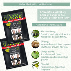 Wet hair massaged with Dexe to promote even color coverage