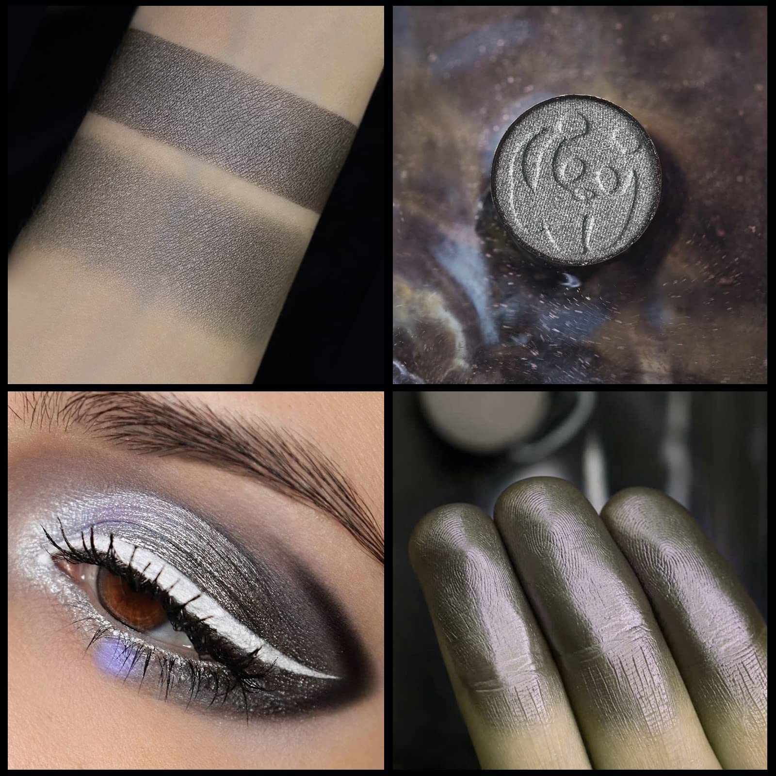 ecofavor Black Smoky Eye Palette open view reveals versatile nine-shade collection.