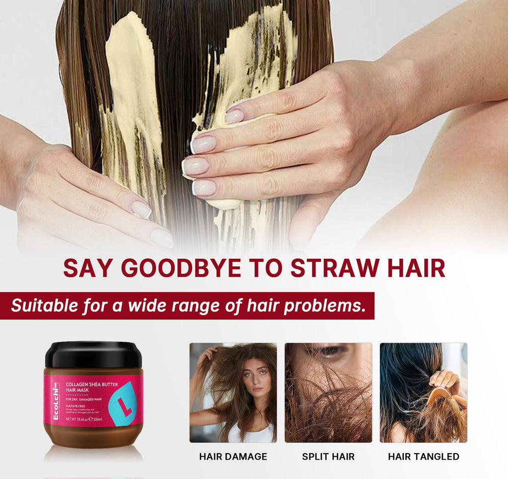 ECOLCHIPRO damp hair with gloss after use suggests smoothing benefits.
