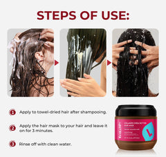 ECOLCHIPRO shea butter and collagen ingredients panel for natural conditioning.