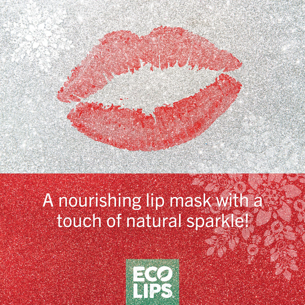 Eco Lips Peppermint-Vanilla scent image evokes festive lip care experience