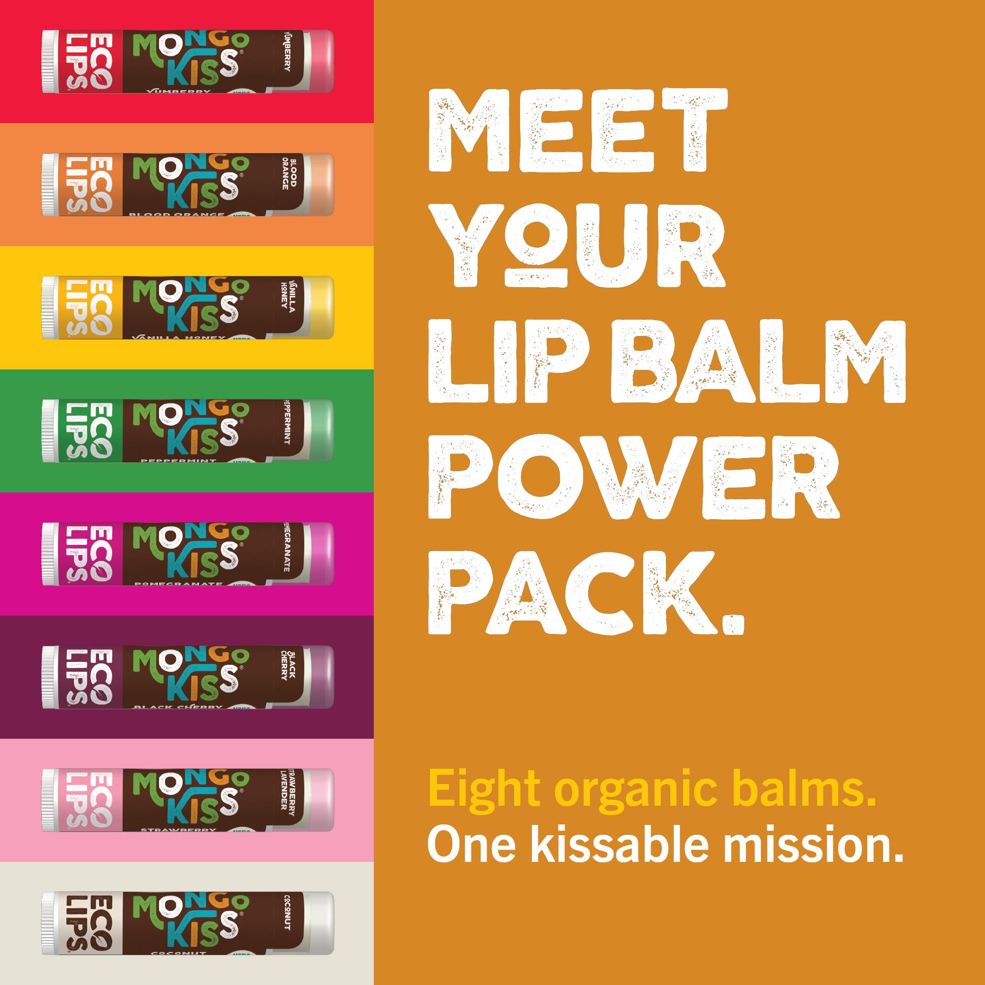 Eco Lips Mongo Kiss recyclable tube packaging.