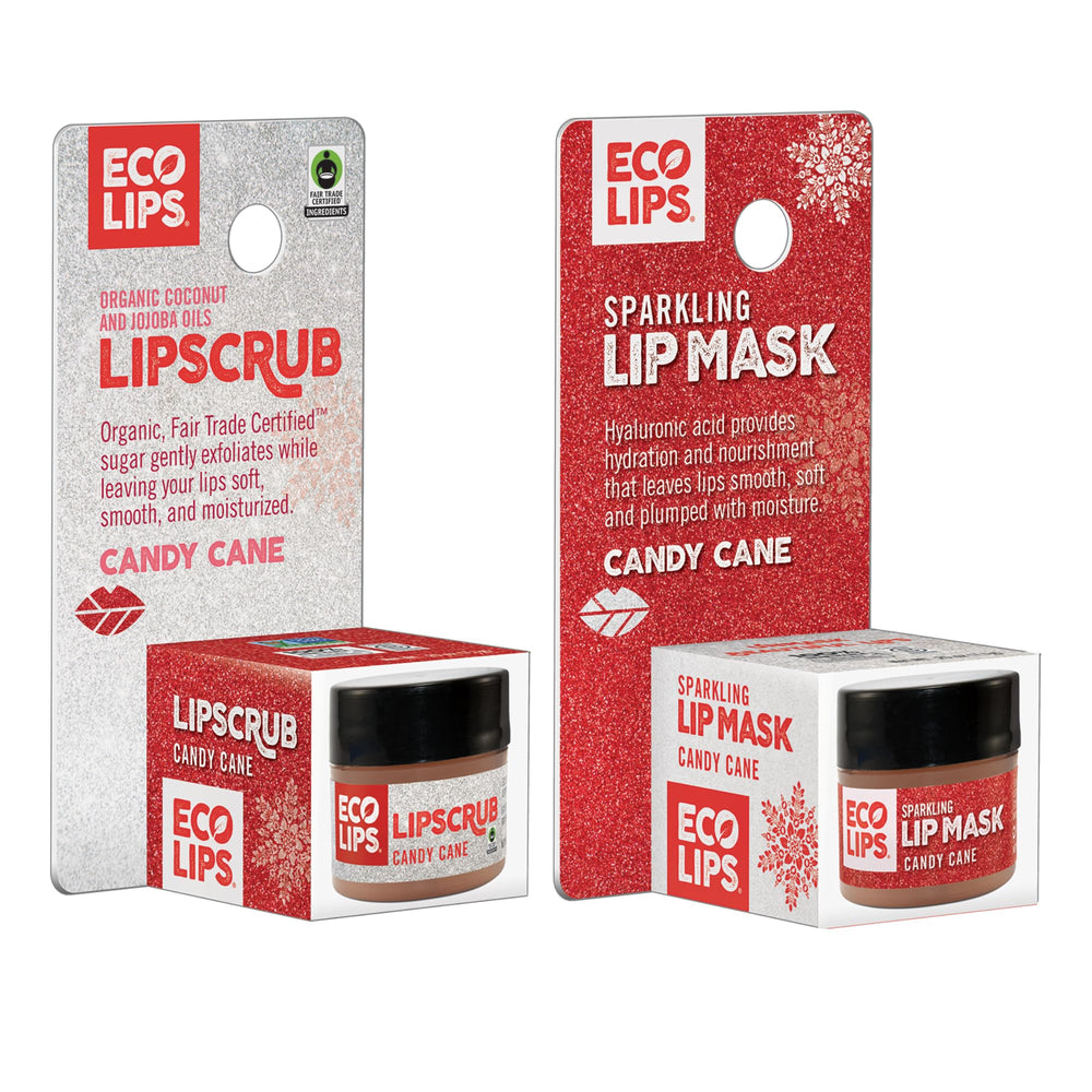 Eco Lips Vanilla Mint Candy Cane Lip Mask close-up illustrating deep hydration for soft lips
